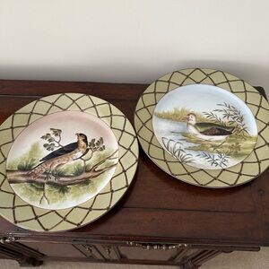 Elizabeth Marshall Elegant Bird Design Dinner Plates